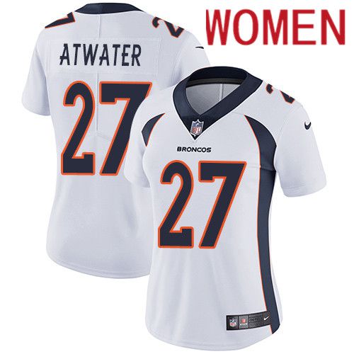 Women Denver Broncos #27 Steve Atwater White Nike Vapor Limited NFL Jersey->women nfl jersey->Women Jersey